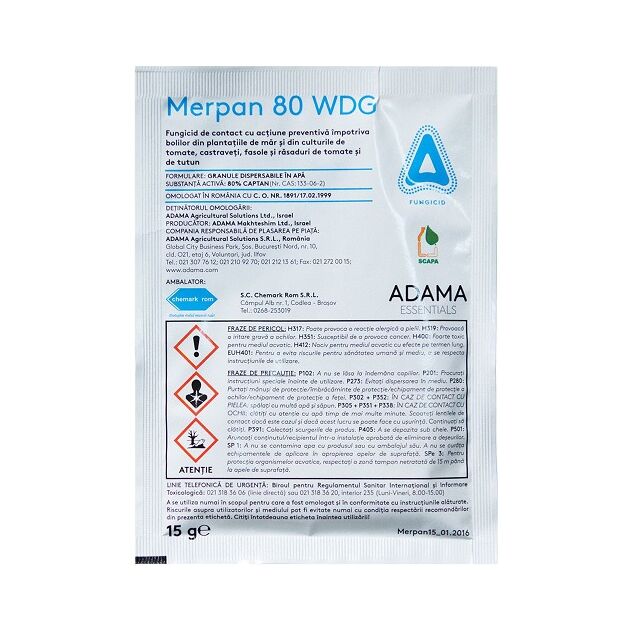 Fungicid de contact Merpan 80 wdg 15 gr